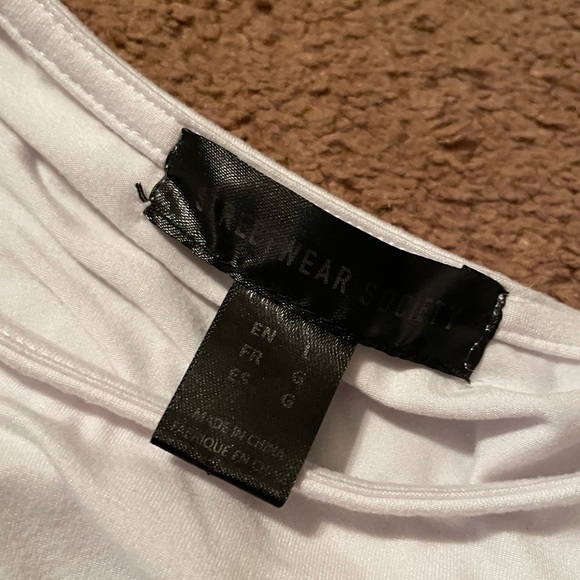 Streetwear Society White Crop Top with Pink Embroidery - Picture 2 of 3